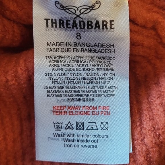 ASOS Threadbare Pumpkin Spice V-Neck Ribbed Relaxed-Fit Sweater - Picture 15 of 15